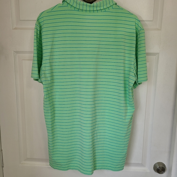 (856) Peter Millar Men's Short Sleeve Three Button Polo Shirt,Size:M, Green - Picture 11 of 11